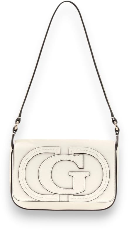 GUESS schoudertas Ruby Flap Shoulder Bag Cream White crème