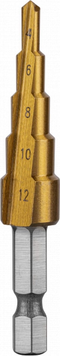 Stappenboor, HSS 4241 snelstaal , 4-12 mm