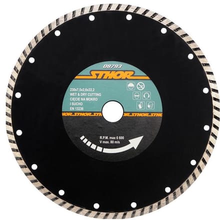 STHOR 08793 - Diamantdoorslijpschijf - 230mm - Turbo - Beton