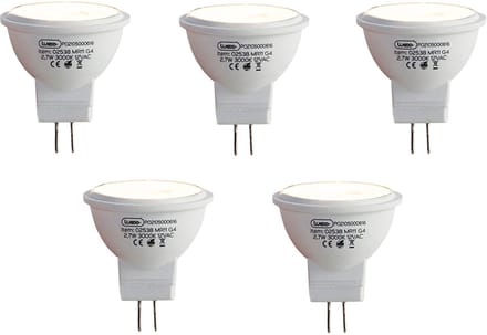 LUEDD Set van 5 G4 LED lamp MR11 2,7W 210 lm 3000K 12V