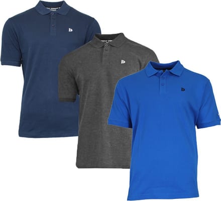 3-Pack Donnay - Polo (Noah) - Sportpolo - Heren - Navy/Charcoal/Active blue (413) - maat S
