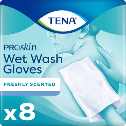 Tena Wet Wash Glove Freshly Scented (8 stuks)