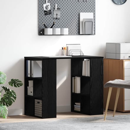 vidaXL - Bureau - Zwart - Eiken - Bewerkt - hout - 90 - x - 50 - x - 75 - cm