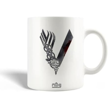 Mug en Céramique Vikings Série Saison 6 logo V Epée Gris