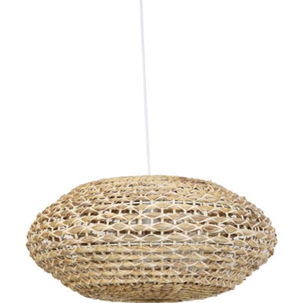 Light & Living Tripoli Hanglamp - Rotan Naturel/Wit - Ø60x29,5cm