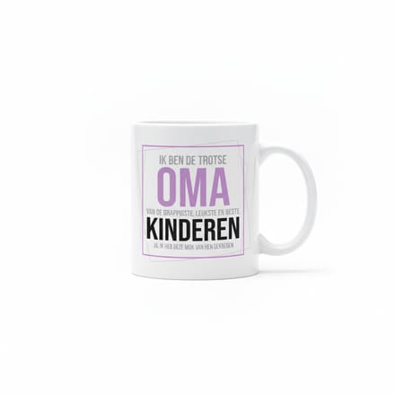 Trotse Oma Tekst Koffiemok 330 ml – Liefdevol Cadeau voor Grootmoeders