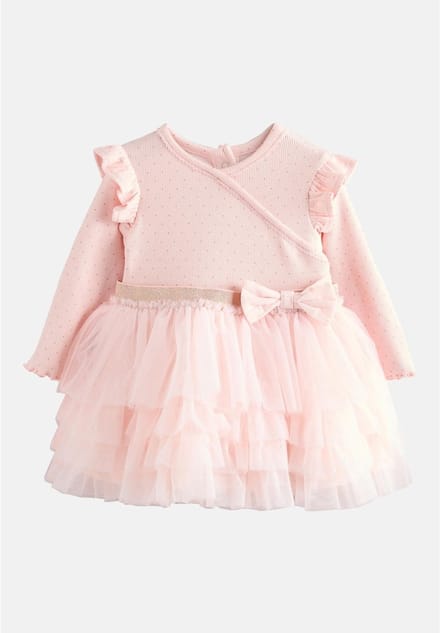 Next - Meisjes - Baby-jurk met tutu en lange mouwen - Roze