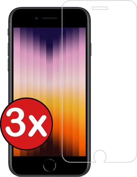 Screenprotector - 3 Stuks - Geschikt voor Apple iPhone SE (2022) - Extra Sterk - Beschermglas - Gehard Glas - Tempered Glass - Screen Protector