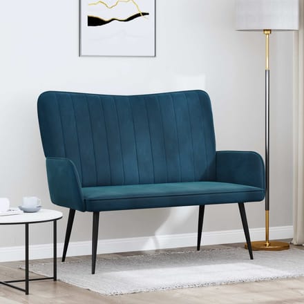 vidaXL - 2-Zits - Sofa - Blauw - 115 - x - 61 - x - 87 - cm - fluweel