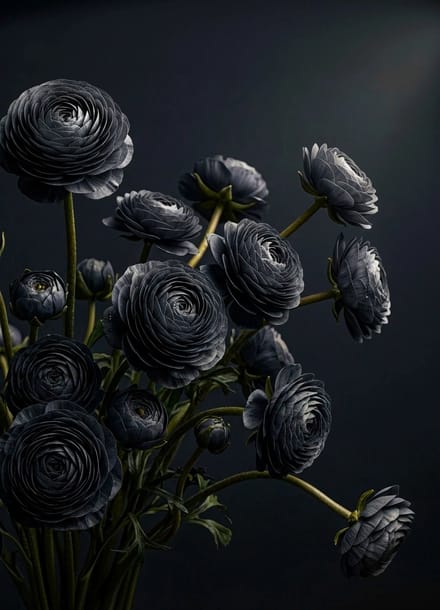 Midnight Ranunculus - Mint by Michelle Decoupage Paper - A1