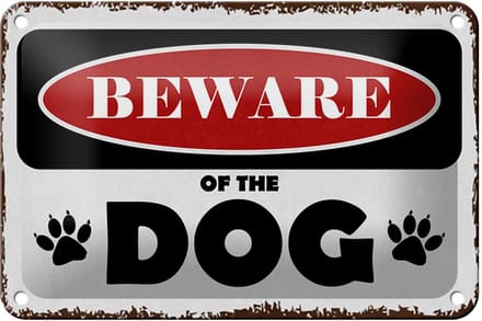 Blechschild Spruch 18x12cm beware of the dog Vorsicht Hund