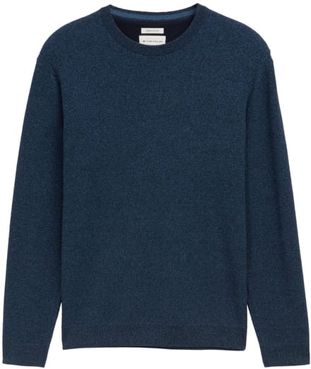 Tom Tailor - Gebreide trui van katoen - Maat S - real teal navy twotone
