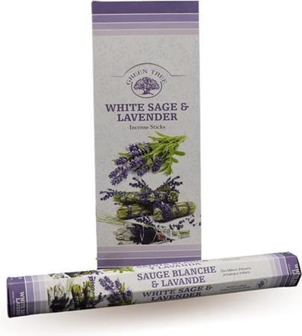 Green Tree - witte salie lavendel wierook - hexa - doos 6 stuks