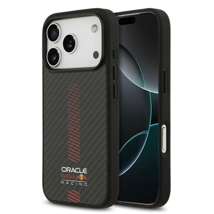Red Bull Racing Back Cover - iPhone 17 Pro - Zwart - Kevlar - Magsafe - Sportief ontwerp