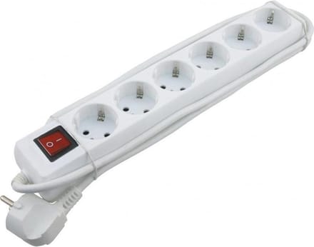 Stekkerdoos Met Schakelaar | 6-voudig | 1.5m |Geaard| Verlengsnoer 3500W