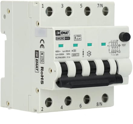 EMAT aardlekautomaat B32 30mA type A 4P (85006506)