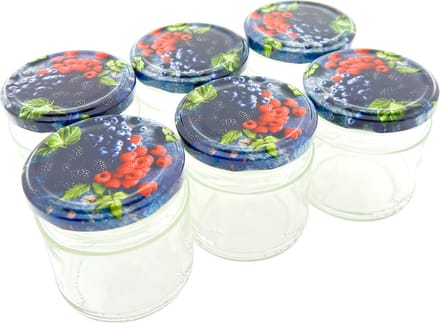 Confituurpot Jampot Inmaakpot met schroefdeksel van 210 ml - 7 x 7 cm - 24 stuks