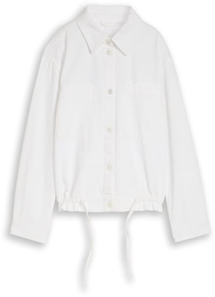 Tom Tailor Denim - Lichtgewicht spijkerjasje met trekkoord - Maat S - White Denim