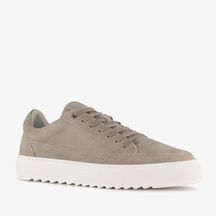 Van Beers leren heren sneakers grijs - Maat 41 - Uitneembare zool