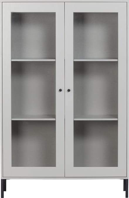 WOOOD Xam Vitrinekast - Grenen - Wolkengrijs - 155x100x40