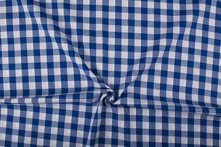Boerenbont stof - 18mm geruite stof - Blauw - 40 meter