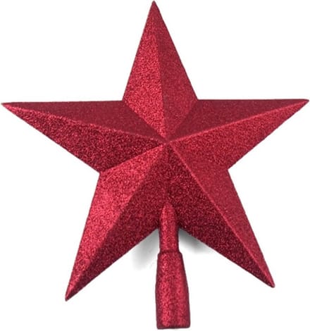 Gerimport Piek kerstboom - rood - kunststof - 27 cm - Kerstpieken - Voor bomen groter dan 180 cm