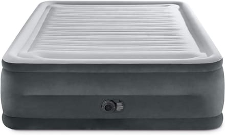 Luchtbed met Pomp - Opblaasbaar Bed - Gasten Ontvangen - Fiber-Tech Constructie - 152x203x56 cm - Grijs