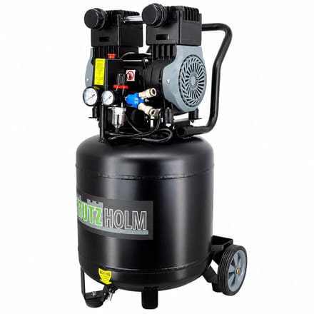 TRUTZHOLM Verticale Silent Compressor 50L - 1500W Fluisterstille Compressor 62dB - Olievrije 8 Bar Perslucht Set Slank