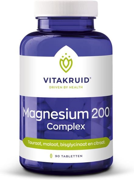 Vitakruid Magnesium 200 Complex Tauraat Malaat Bisglycinaat 180 Tabletten