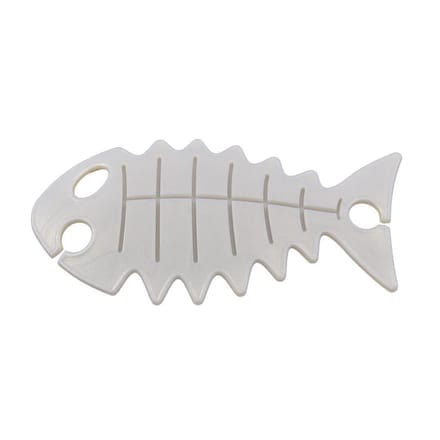 Kabel organizer - Cable Fish - Wit parelmoer - 7,5 x 14 x 1,4 cm - Voor max. 4 meter snoer en 1000 Watt