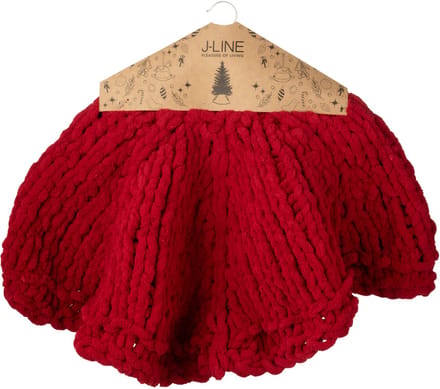 J-Line kerstboom rok Gebreid - polyresin - rood