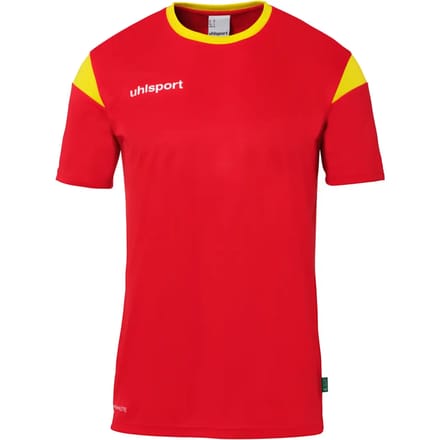 Uhlsport Squad 27 Shirt Korte Mouw Kinderen - Rood / Geel | Maat: 128