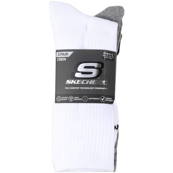 Skechers 3-pack Unisex Zonder Badstof Crew, Unisex witte Sokken 43-46 wit