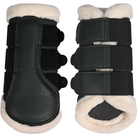 Gesloten peesbeschermers voor paard met bont HKM Comfort Premium Mesh