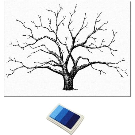 Bruiloft vingerafdruk boom vingerafdruk bruiloft gastenboek groen 30x40cm