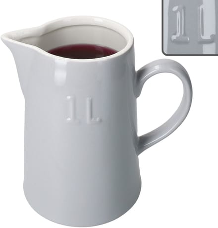 Kruik 1 liter EMILIA Pastelgrijs van aardewerk – 24320178