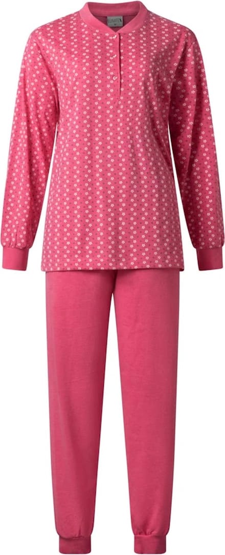 Lunatex dames pyjama - maat L - Porto daisy - fuchsia