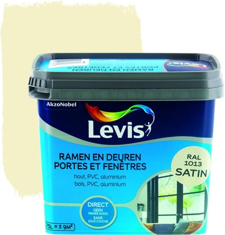 Levis Ramen en Deuren Verf - Satin - Oyster White (Ral 1013) - 0.75L