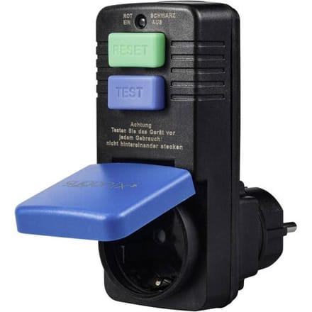 Sygonix SY-5732396 PRCD-tussenstekker 230 V/AC Zwart IP54
