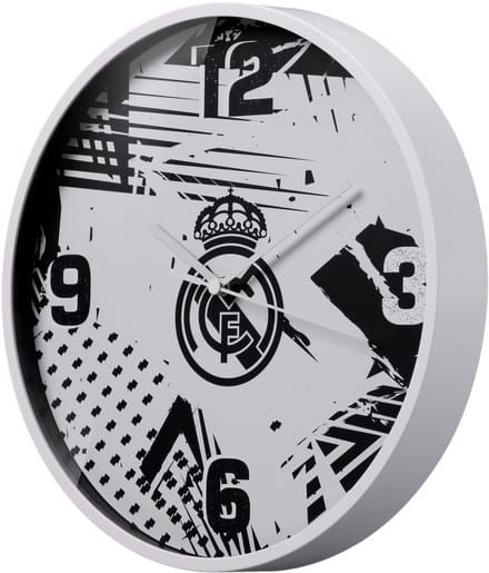 Real Madrid Wandklok - Funky - 25 Cm - Zwart/Wit