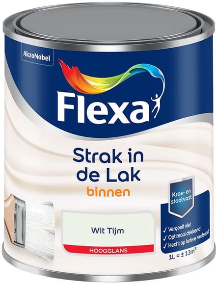 Flexa - Strak In De Lak Binnenlak Hoogglans - Wit Tijm - Mengverf - 1 L