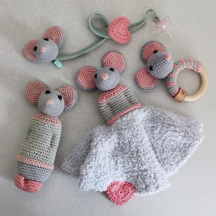 Haakpakket baby set muis Olivia