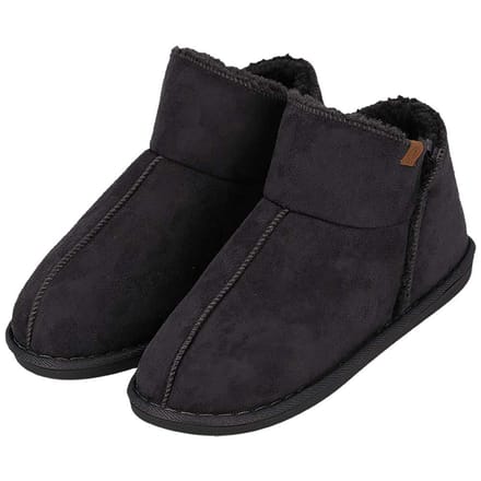 Apollo Pantoffels Dames - Boots Suede - Donker Grijs - Maat 39/40 - Sloffen Hoog Model - Harde zool met grip
