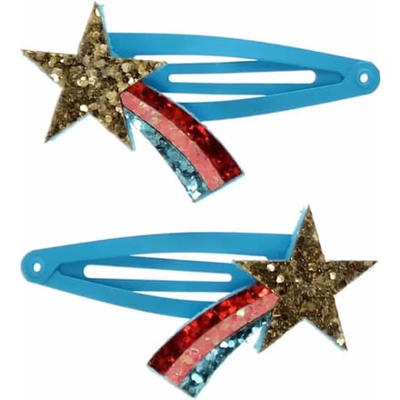 Glitter haarspeld Rex London Shooting Star (x2)
