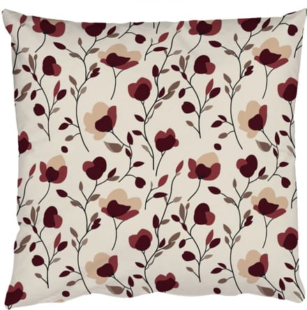 Sierkussens - Kussentjes Woonkamer - 40x40 cm - Bloemen - Botanisch - Bordeaux