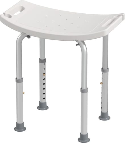 Douchekrukje Badkamerkrukje Verstelbaar Antislip Aluminium Douchekruk - Vierkant - Wit