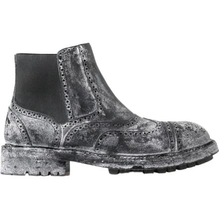 Brogue Chelsea Boots Versleten Leer