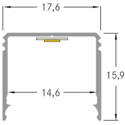 BRUMBERG One LED opbouwprofiel, aluminium, hoog, 3 meter