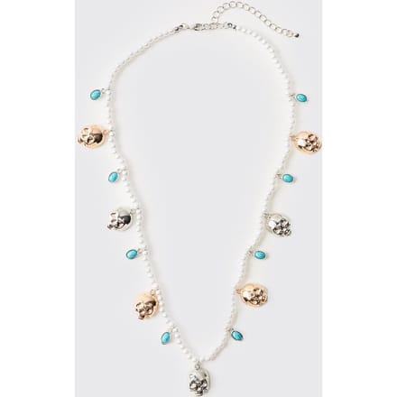 Edelsteen en Schedel Nepparelen Ketting | Pearl