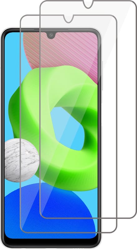 2x Screenprotector Glas geschikt voor Samsung Galaxy M22 - Beschermglas Screen Protector Glas